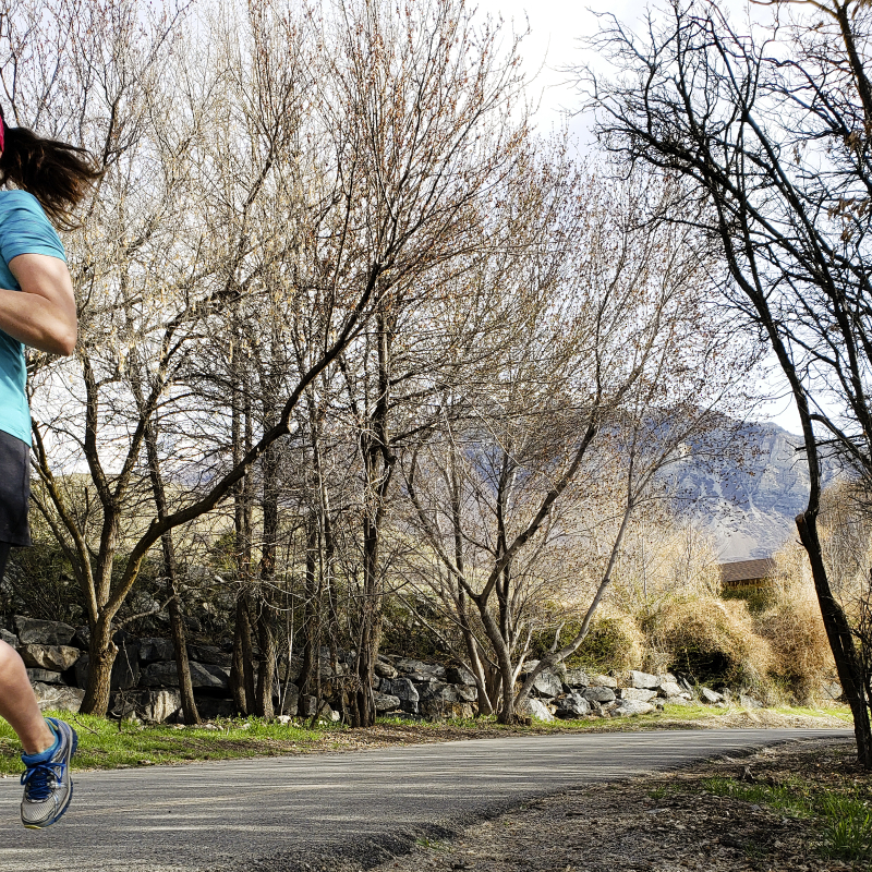 Yellow running shoes