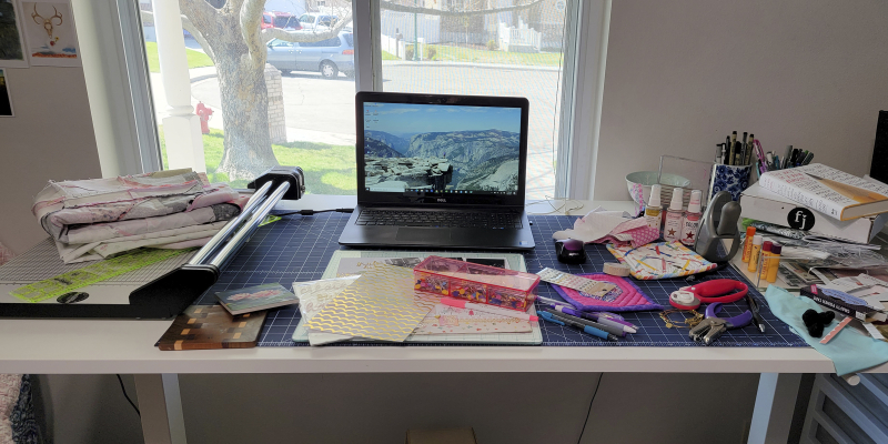 Messy crafty desk 4 8 2021