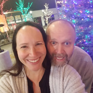 Goofy couple selfie